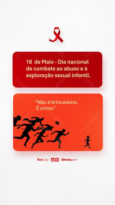 Dia nacional de combate ao abuso e exploração sexual de crianças e adolecentes  Social Media PSD Editável (11)