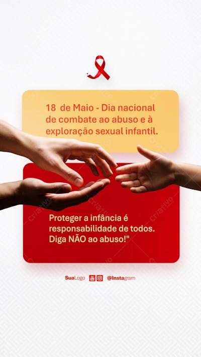 Dia nacional de combate ao abuso e exploração sexual de crianças e adolecentes  Social Media PSD Editável (10)