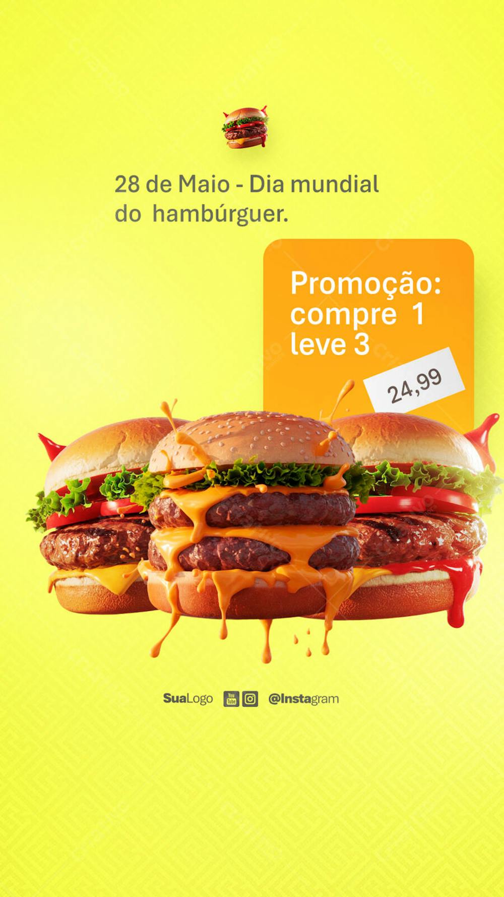 Dia mundial do hambúrguer  Social Media PSD Editável (9)
