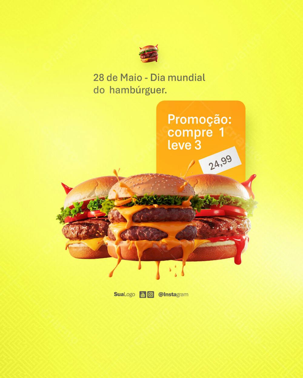Dia mundial do hambúrguer  Social Media PSD Editável (6)