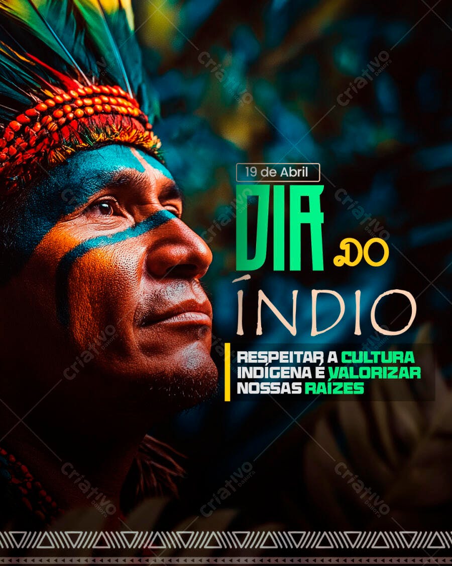 Flyer Dia do Índio PSD Editável