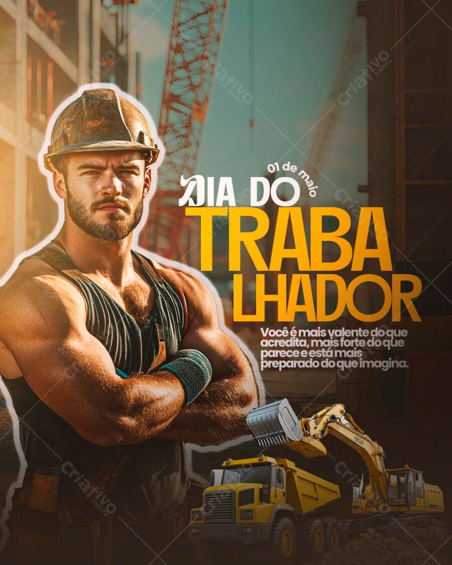 Flyer Dia do Trabalhador PSD Editável