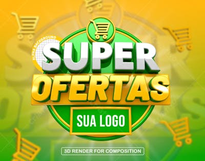 SUPER OFERTAS VERDE COM CARRINHO LOGO