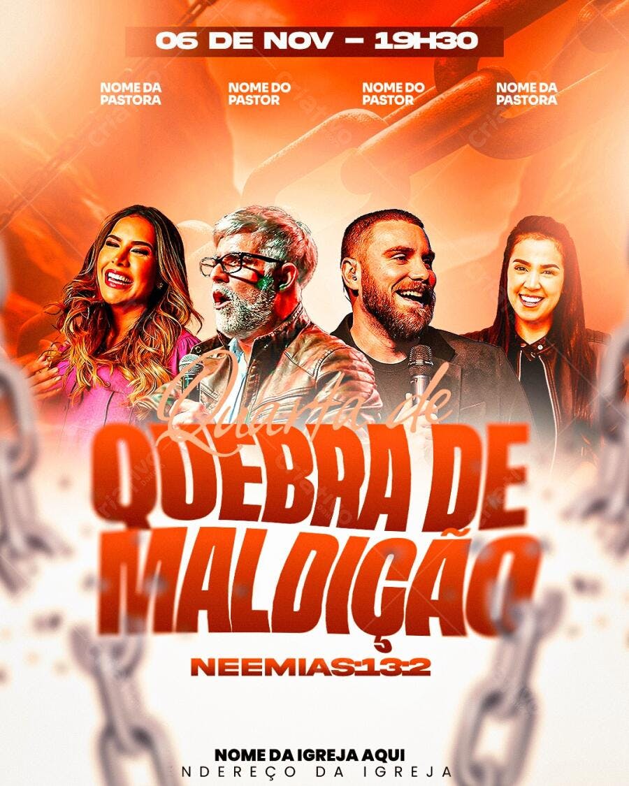 Flyer Noite de Quebra de Maldição PSD Editável