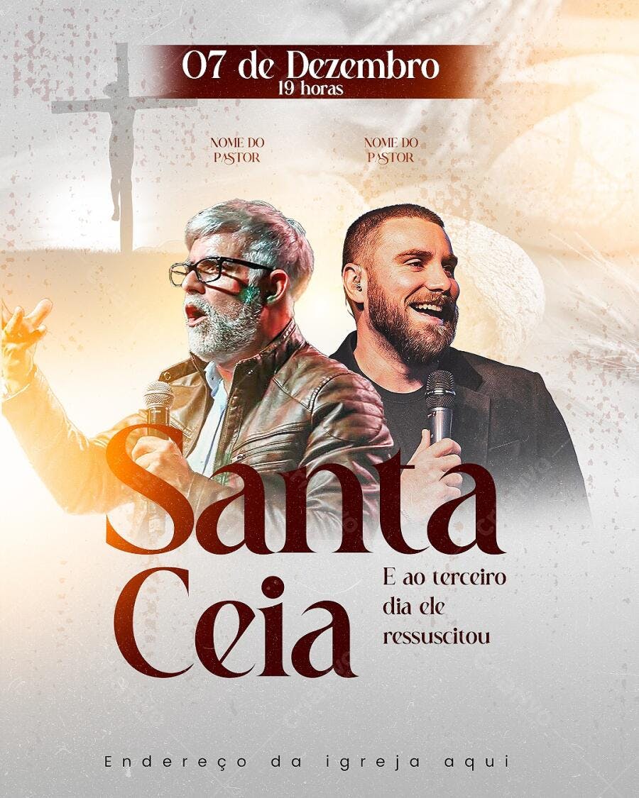 Flyer para Santa Ceia 07 de Dezembro PSD Editável