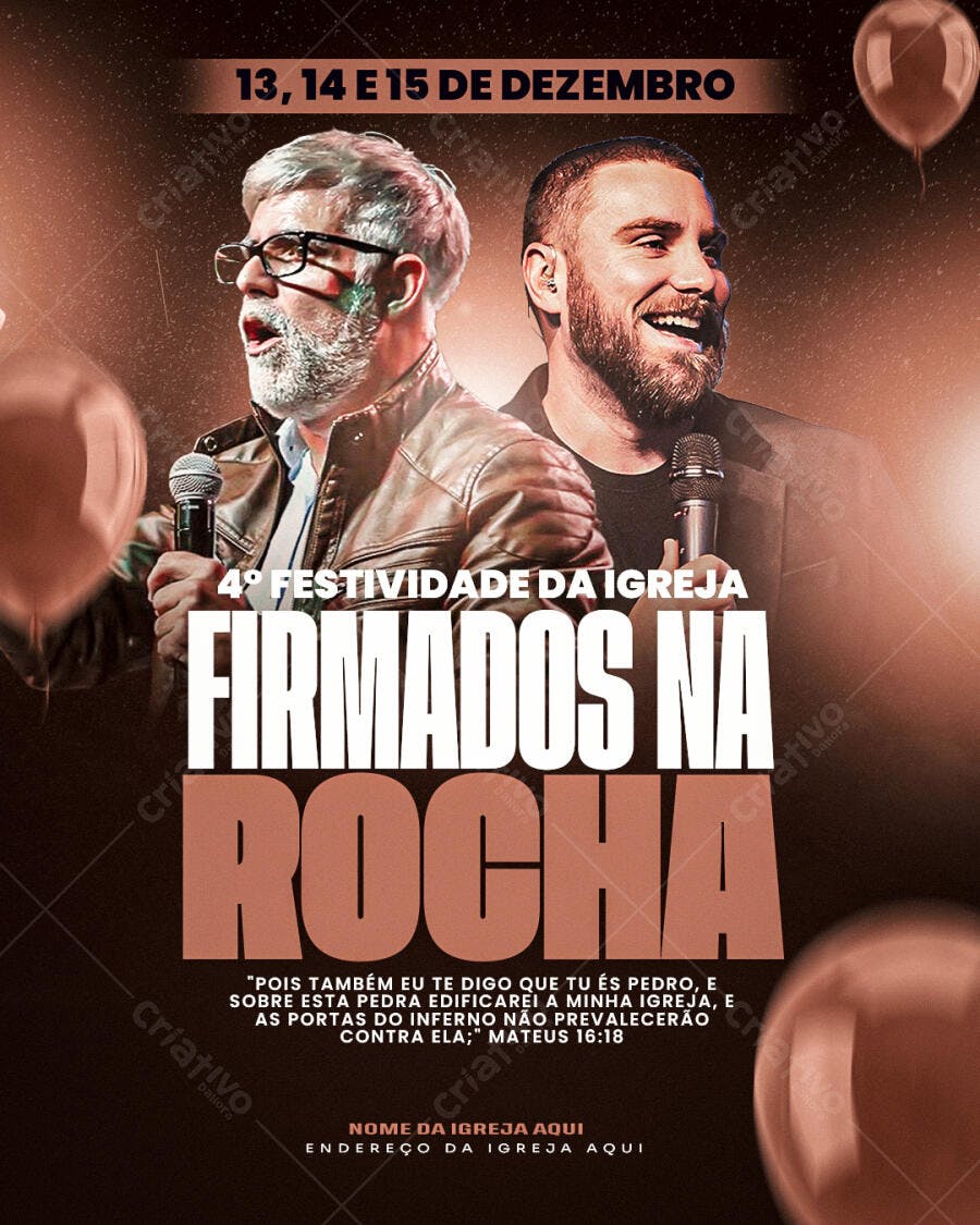 Flyer para Festa Religiosa de Dezembro PSD Editável