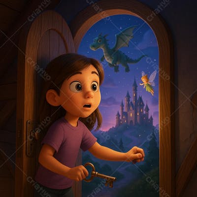 A chave secreta Cartoon Dragão IA