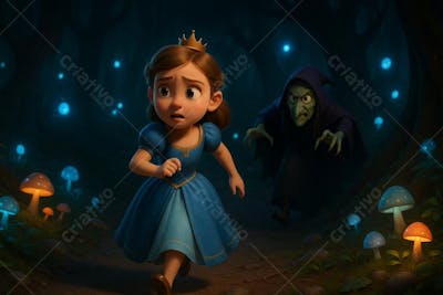 Princesa em Fuga Cartoon IA