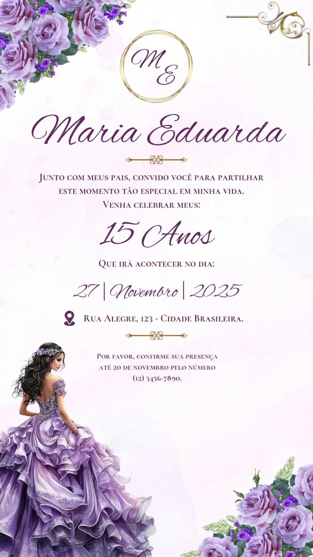Convite aniversário 15 anos