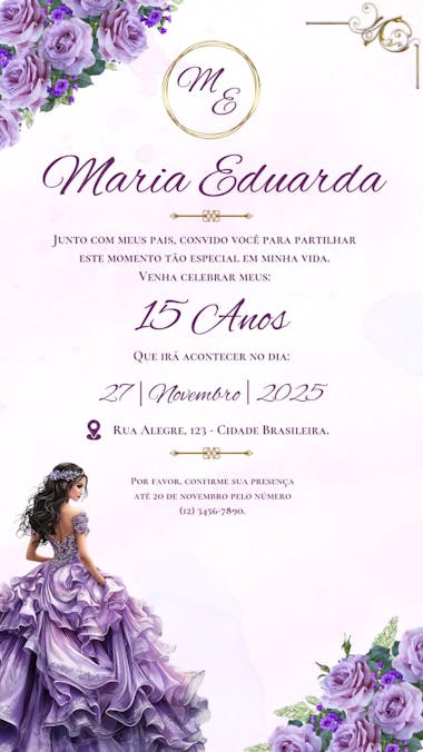 15th birthday invitation