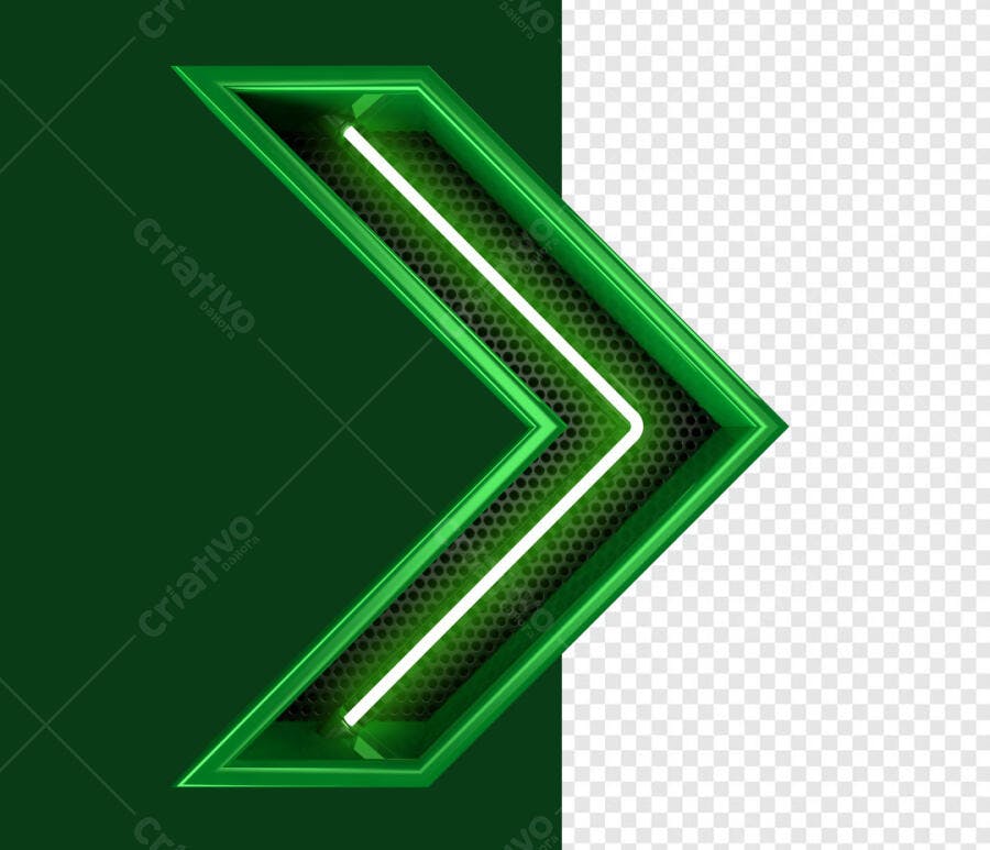 Seta Verde Neon PSD Editável