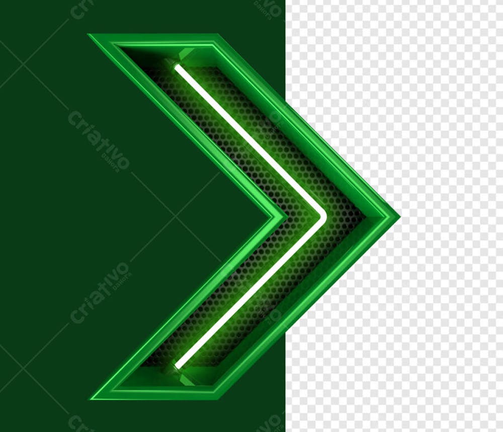 SETA VERDE NEON EM 3D