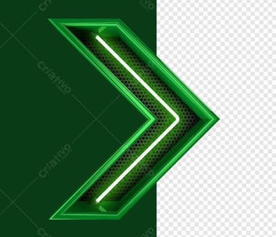 SETA VERDE NEON EM 3D