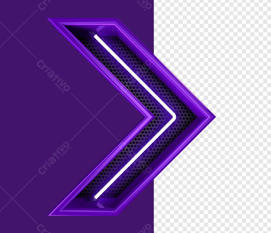 Seta Neon Roxa PSD Editável