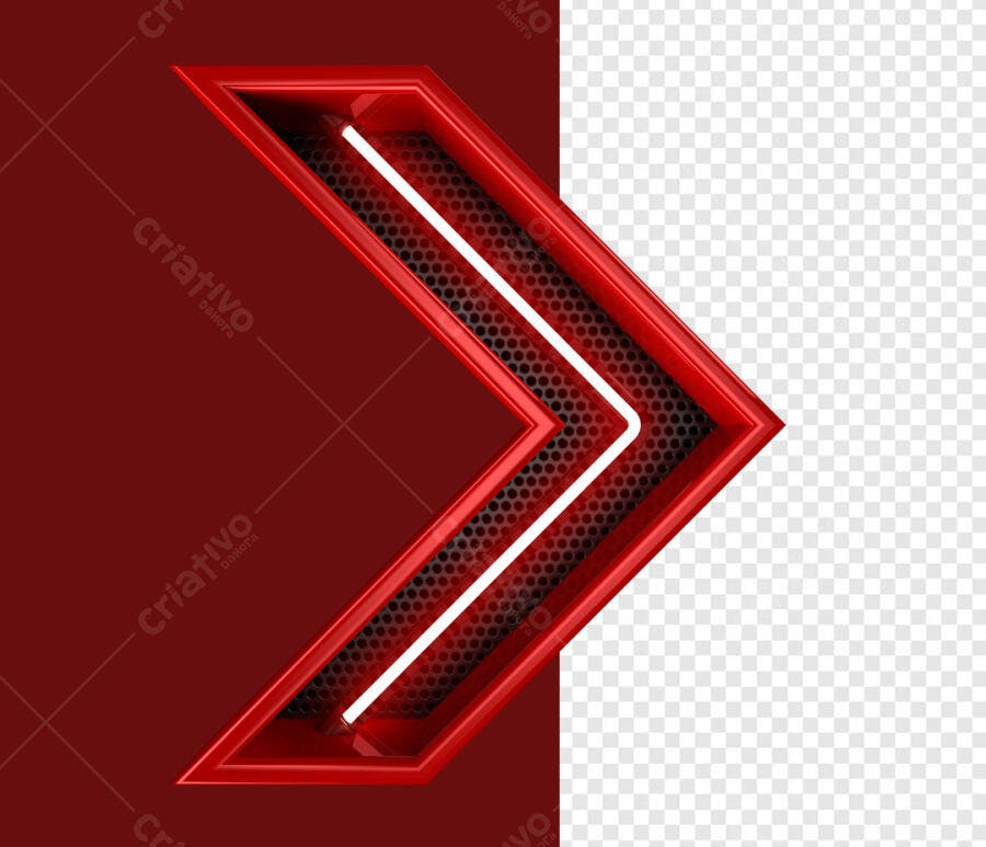 Seta Vermelha com Iluminação PSD Editável