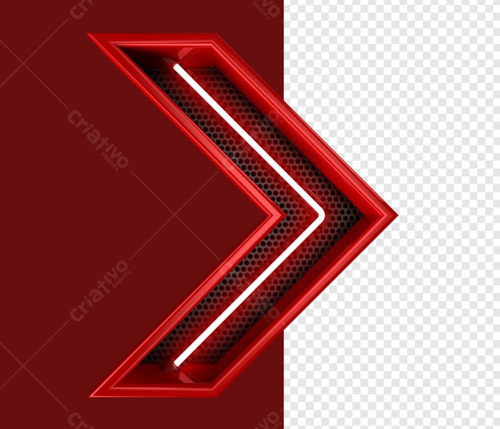 SETA VERMELHA NEON EM 3D