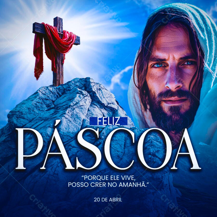 Flyer Páscoa 20 de Abril PSD Editável