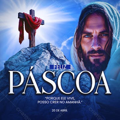 Social Media PSD Editável FELIZ PÁSCOA