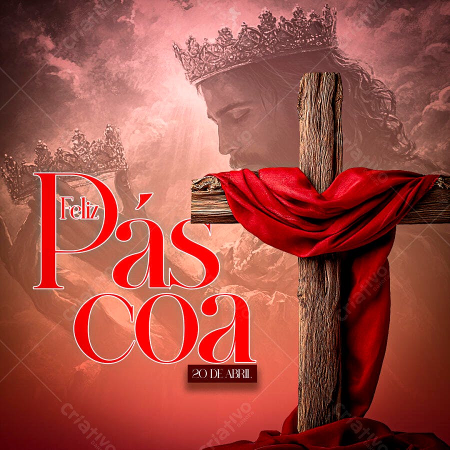 Flyer Páscoa 20 de Abril PSD Editável