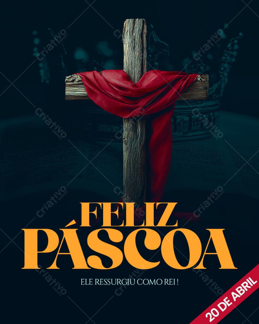 Flyer Páscoa 20 de Abril PSD Editável