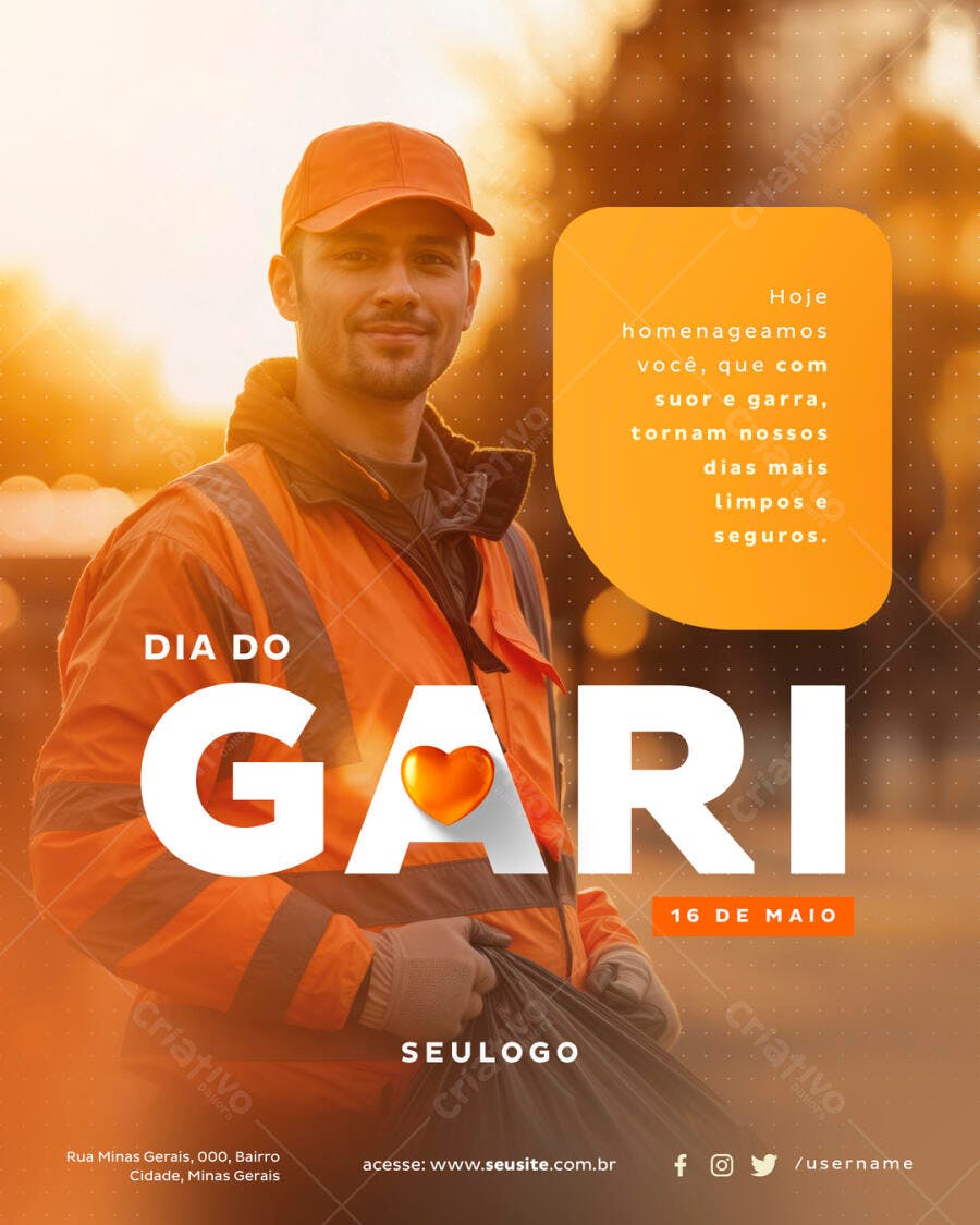 Flyer Dia do Gari PSD Editável