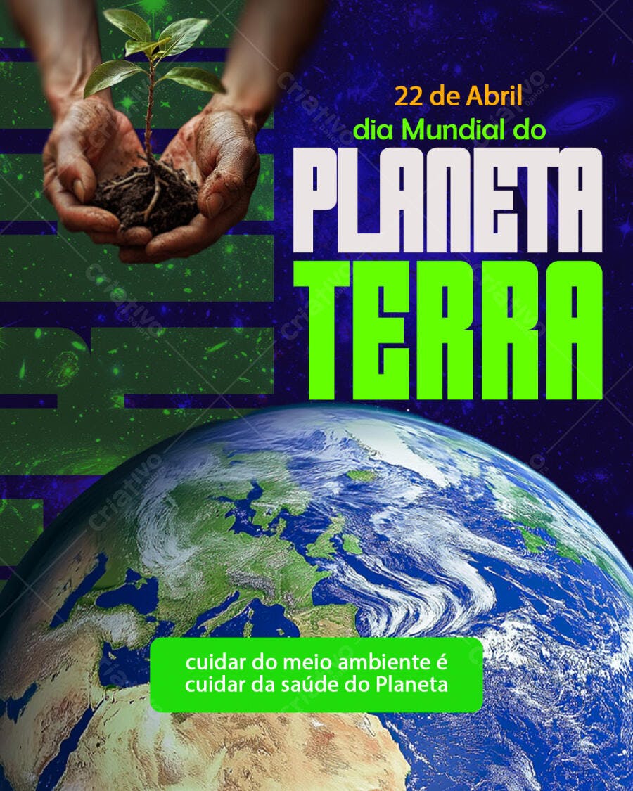 Flyer Dia da Terra 22 de Abril PSD Editável