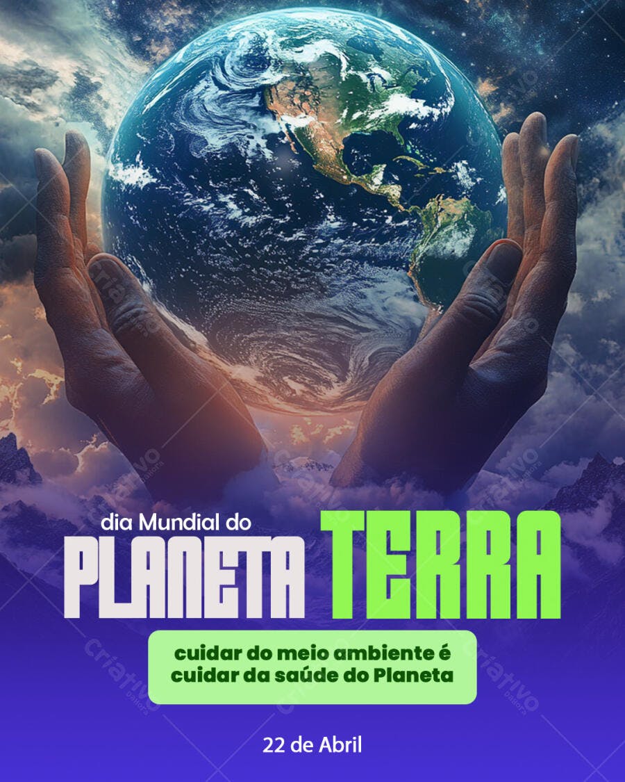 Flyer Dia da Terra 22 de Abril PSD Editável