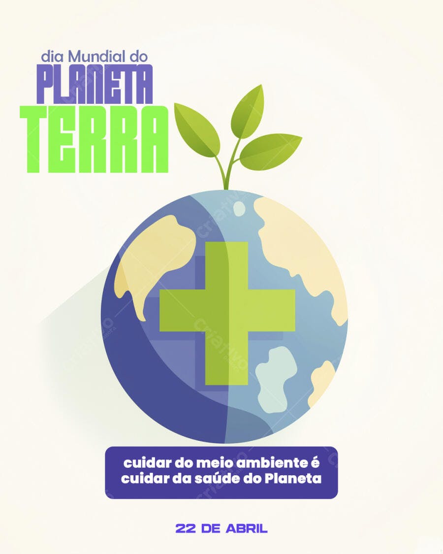 Flyer Dia da Terra 22 de Abril PSD Editável