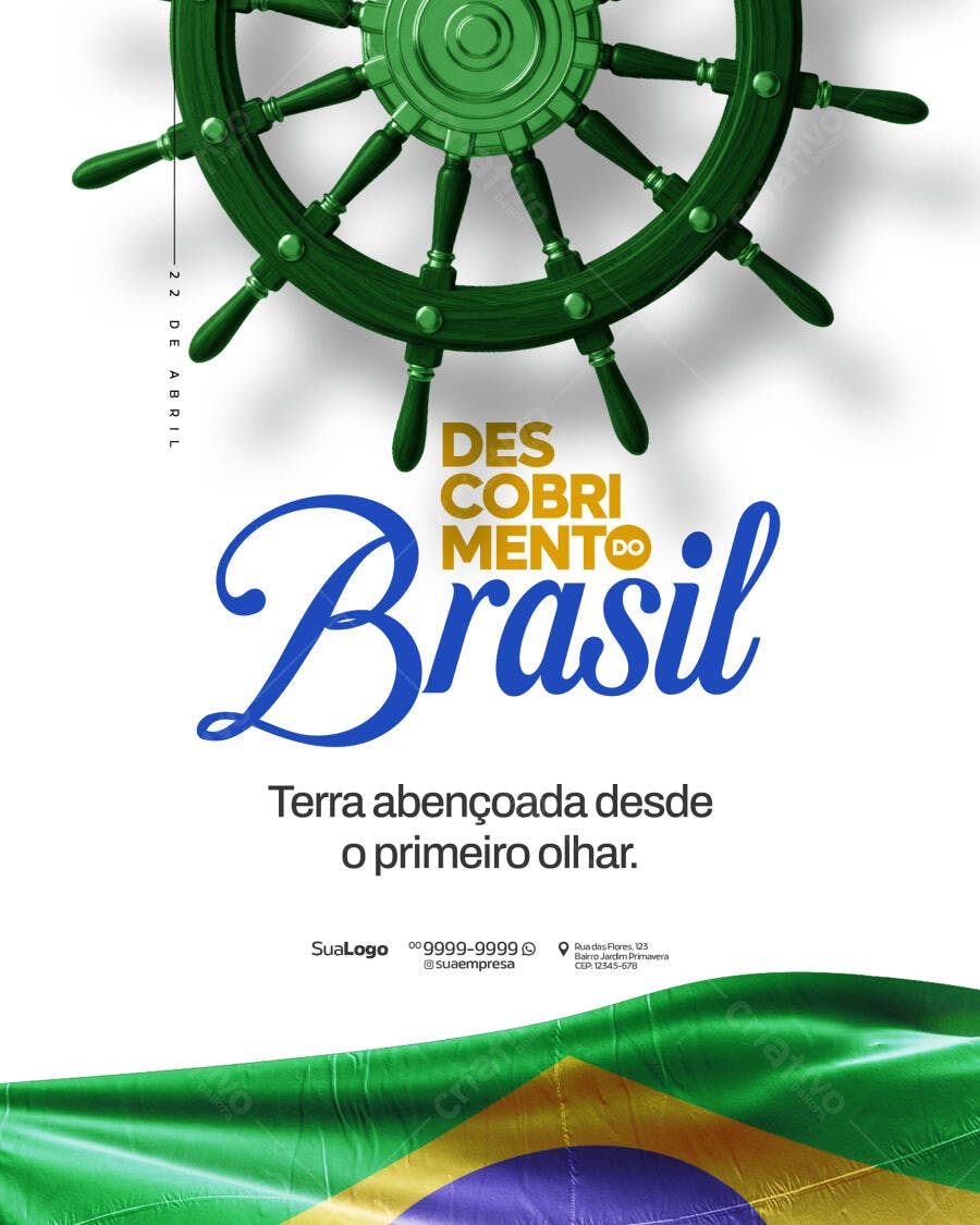 Flyer Dia do Descobrimento do Brasil PSD Editável