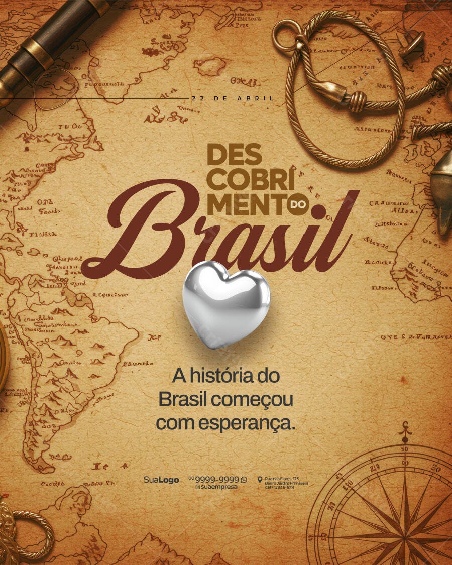 Flyer Dia do Descobrimento do Brasil PSD Editável