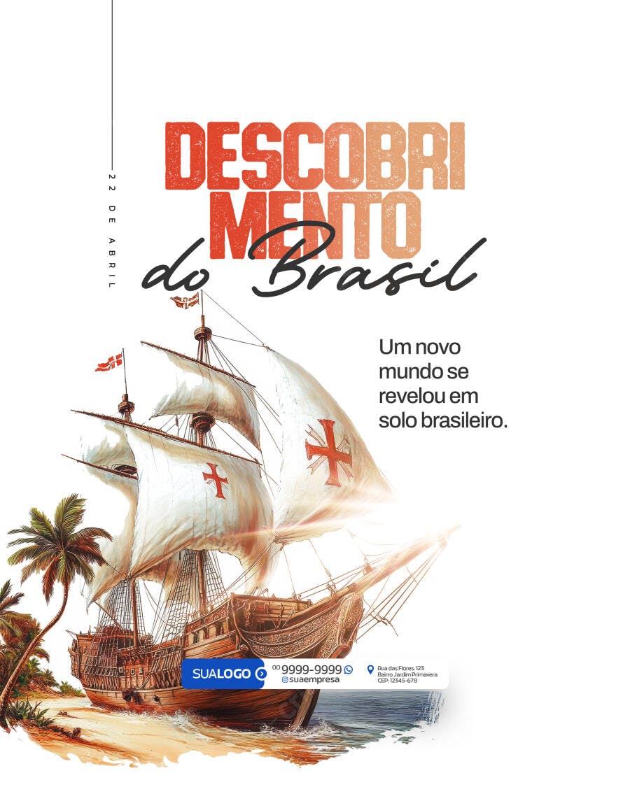 Flyer Dia do Descobrimento do Brasil PSD Editável