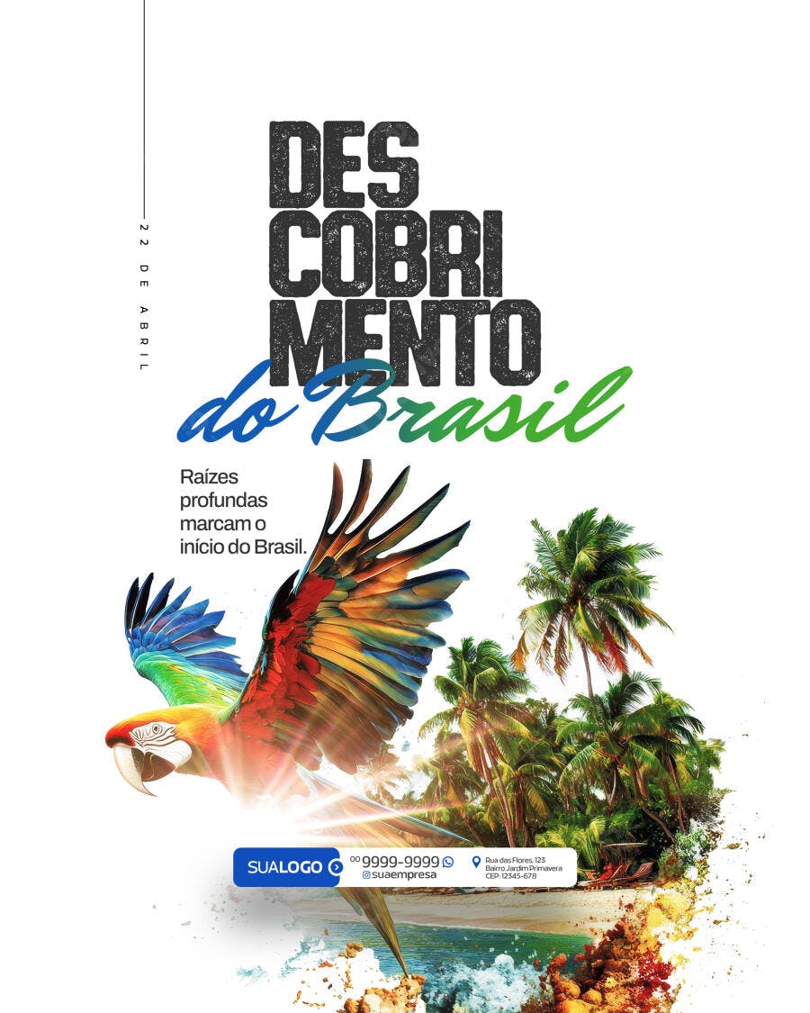 Flyer Dia do Descobrimento do Brasil PSD Editável