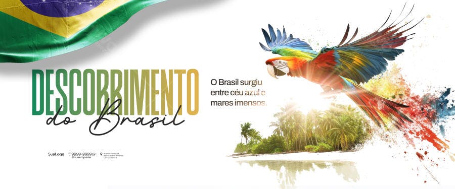 Banner Descobrimento do Brasil PSD Editável