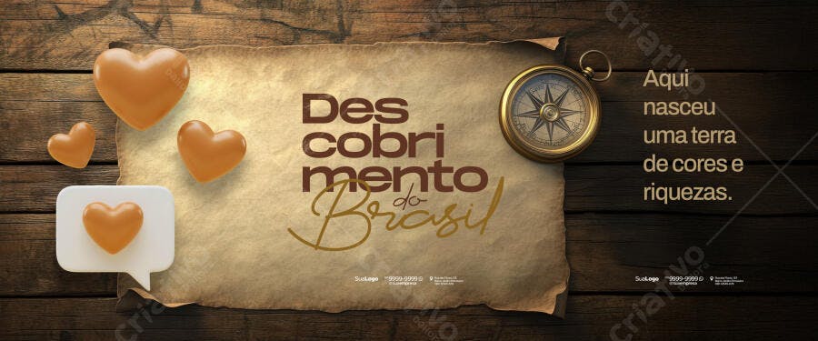 Banner Dia do Descobrimento do Brasil PSD Editável