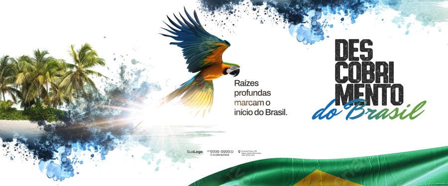 Banner Descobrimento do Brasil PSD Editável