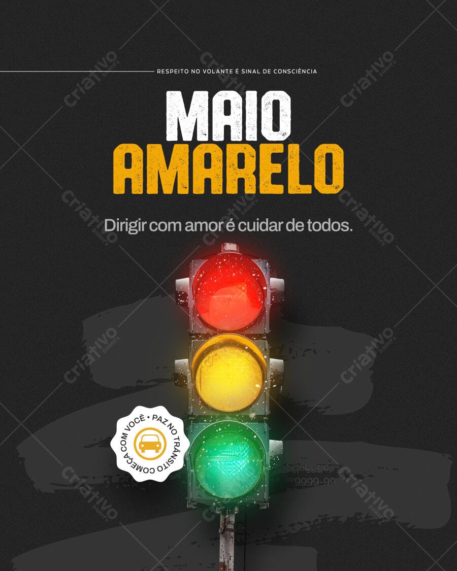 Post para Maio Amarelo PSD Editável