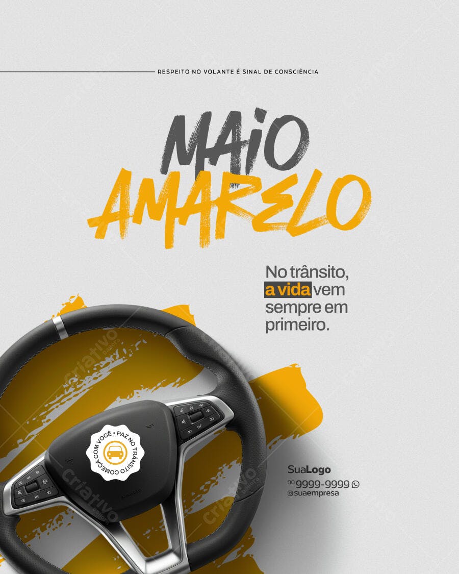 Post para Maio Amarelo PSD Editável