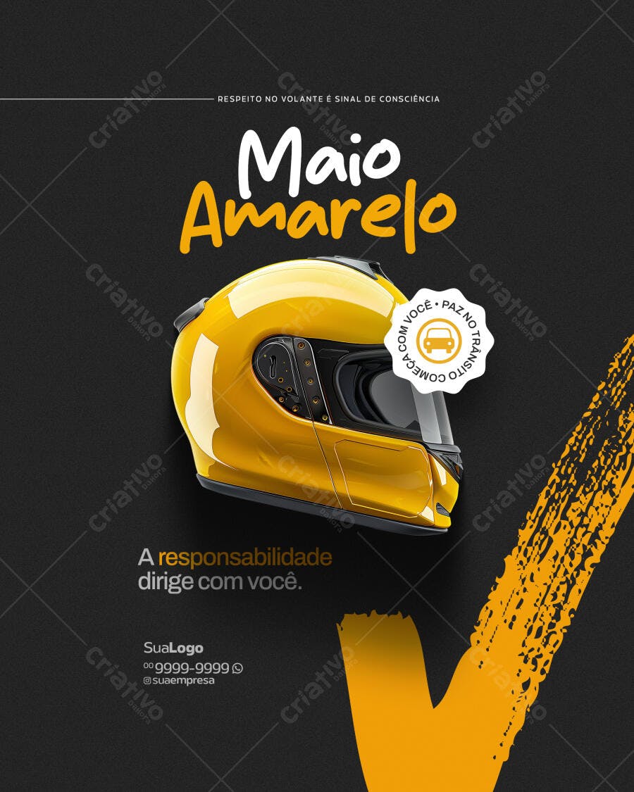 Post Maio Amarelo PSD Editável