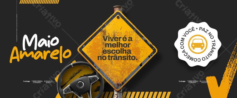 Banner Maio Amarelo PSD Editável