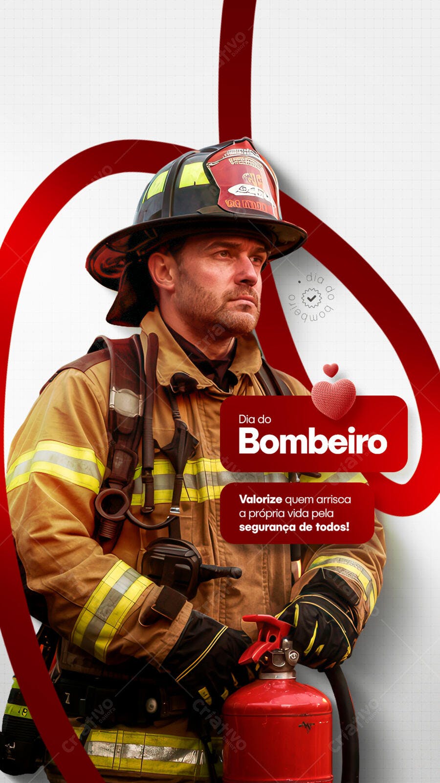 Post para o Dia do Bombeiro PSD Editável