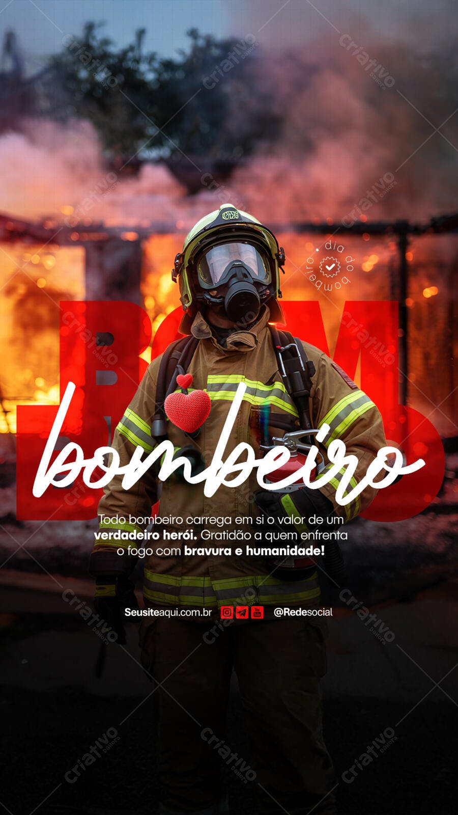 Flyer Dia do Bombeiro PSD Editável
