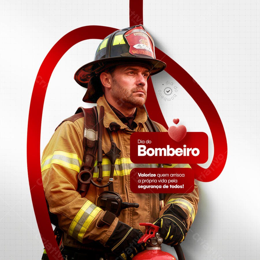 Postagem Dia do Bombeiro PSD Editável
