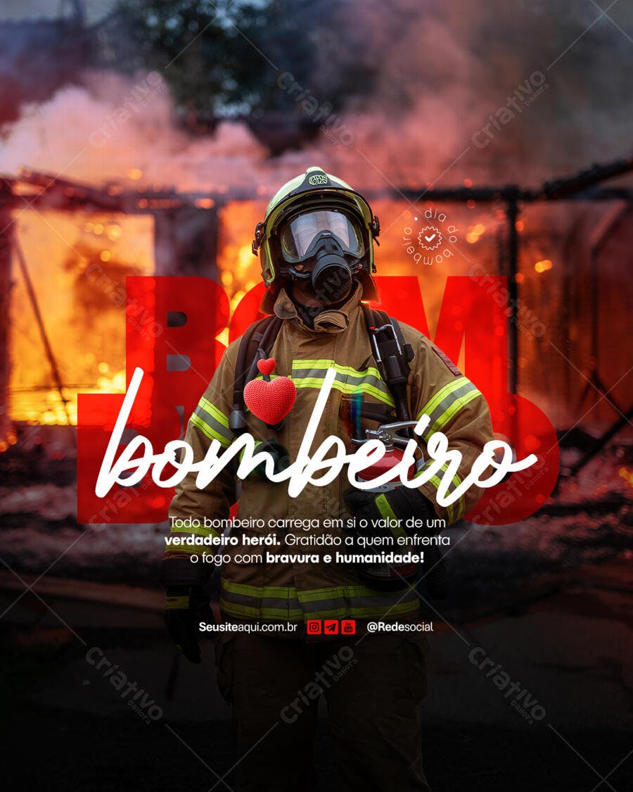 Flyer Dia do Bombeiro PSD Editável