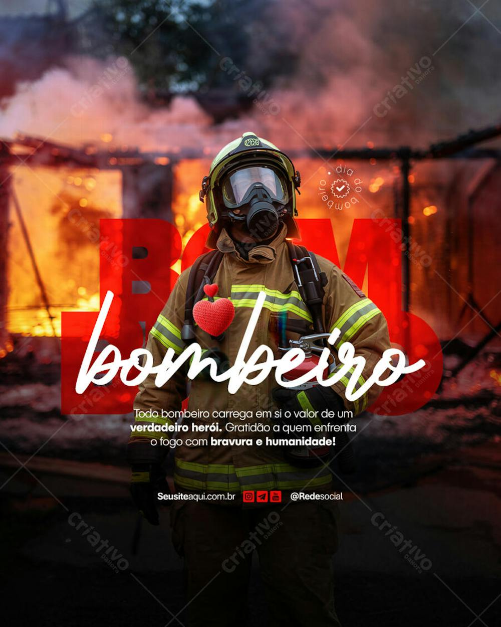Dia Internacional do Bombeiro - 04 de Maio Dia do Bombeiro Social Media PSD Editável (11)