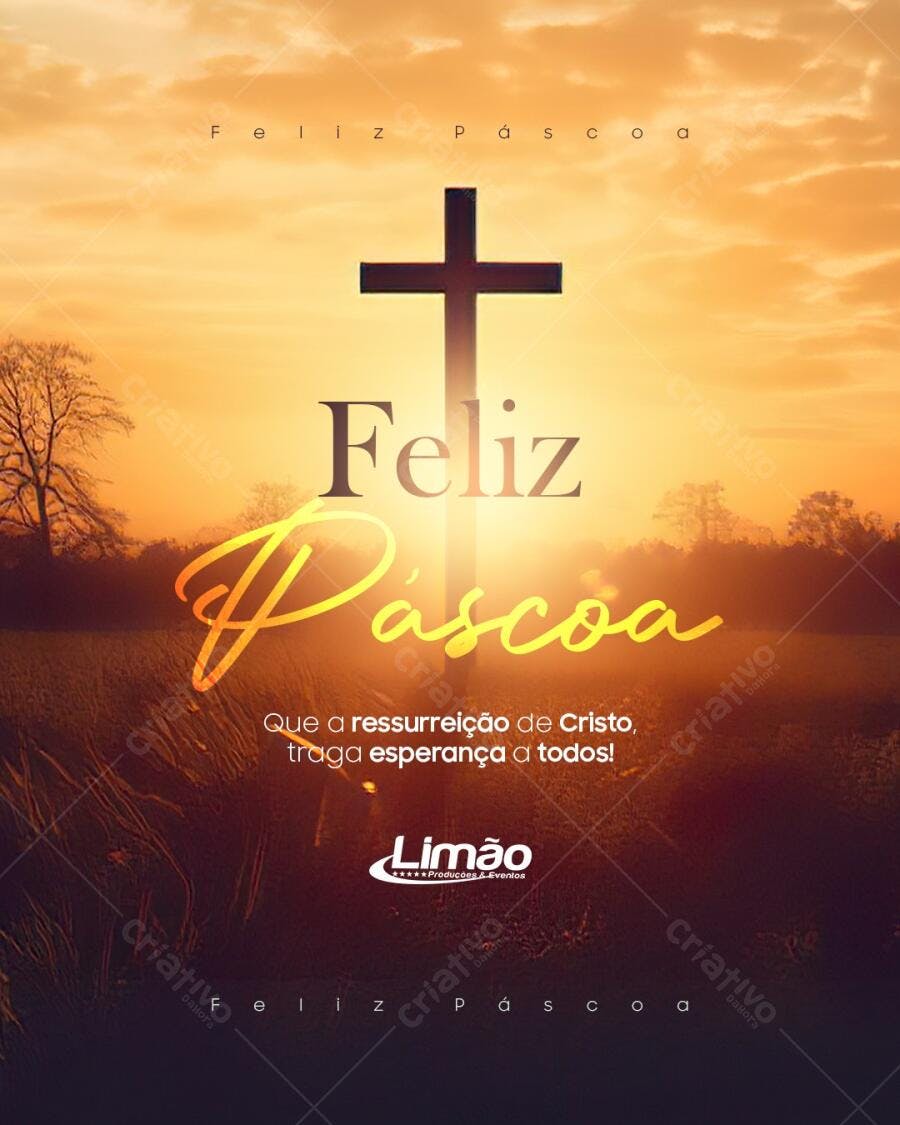 Flyer Feliz Páscoa PSD Editável