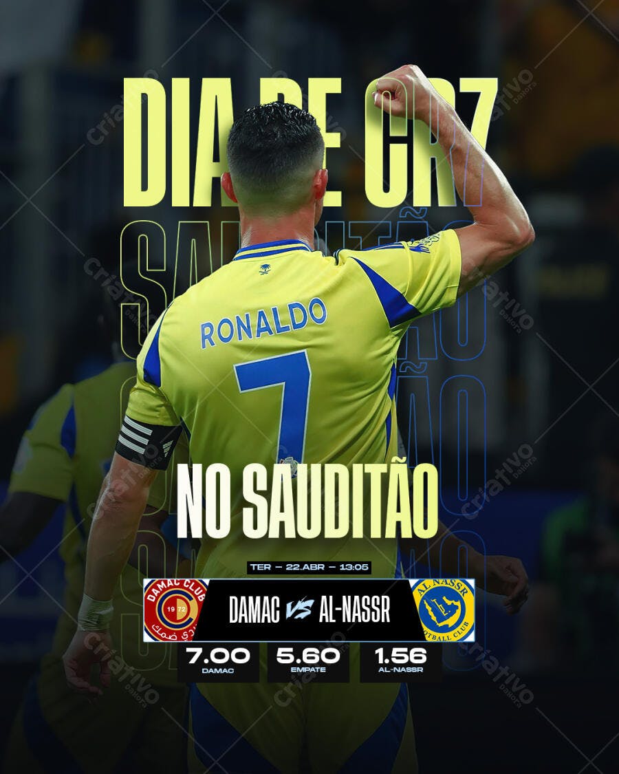 Flyer Cristiano Ronaldo no Al Nassr PSD Editável