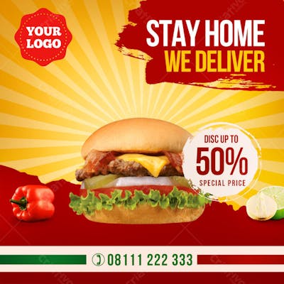 FLYER HAMBURGUER Stay Home