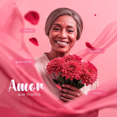 Amor que inspira feliz dia das mãe PSD EDITÁVEL