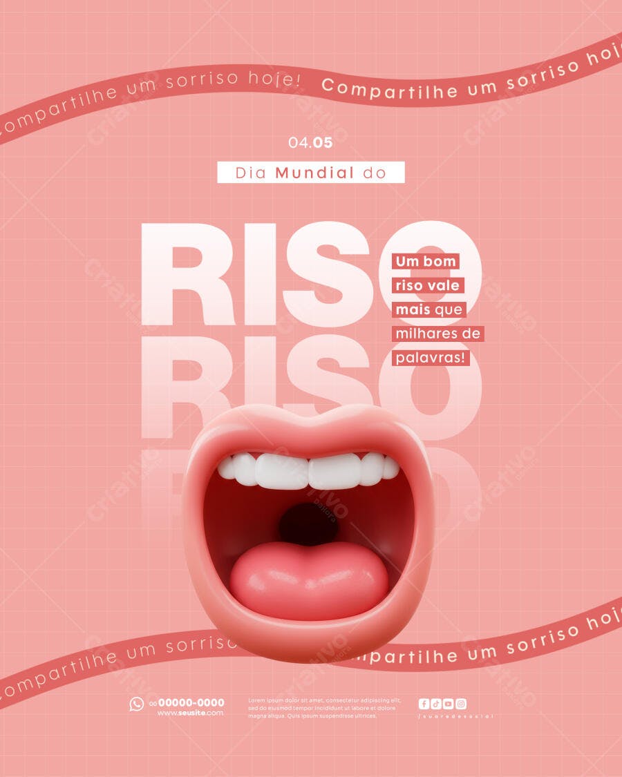 Flyer Dia Mundial do Riso PSD Editável