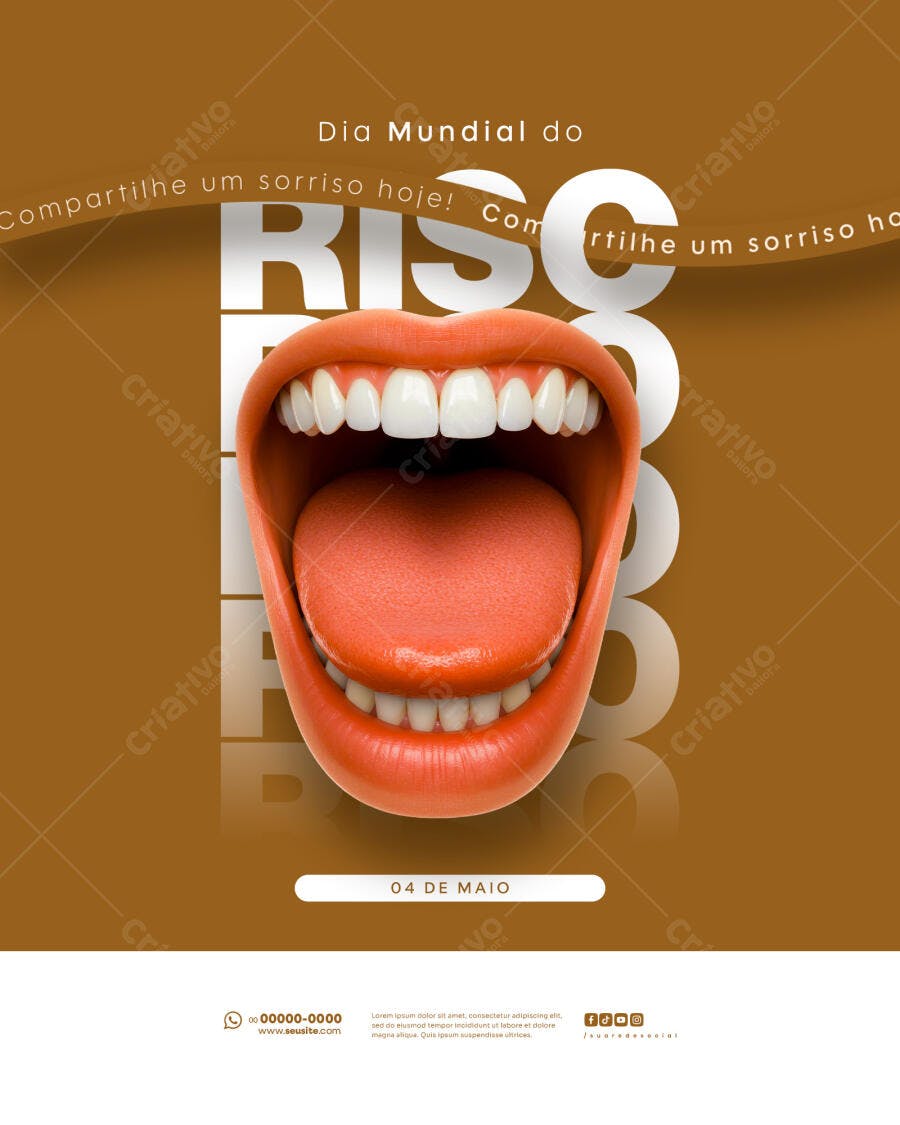 Flyer Dia Mundial do Riso PSD Editável